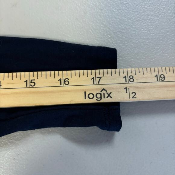 Chico's Top Women Size Small Navy Blue Scoopneck Floral Print Lightweight Comfy - Picture 7 of 9